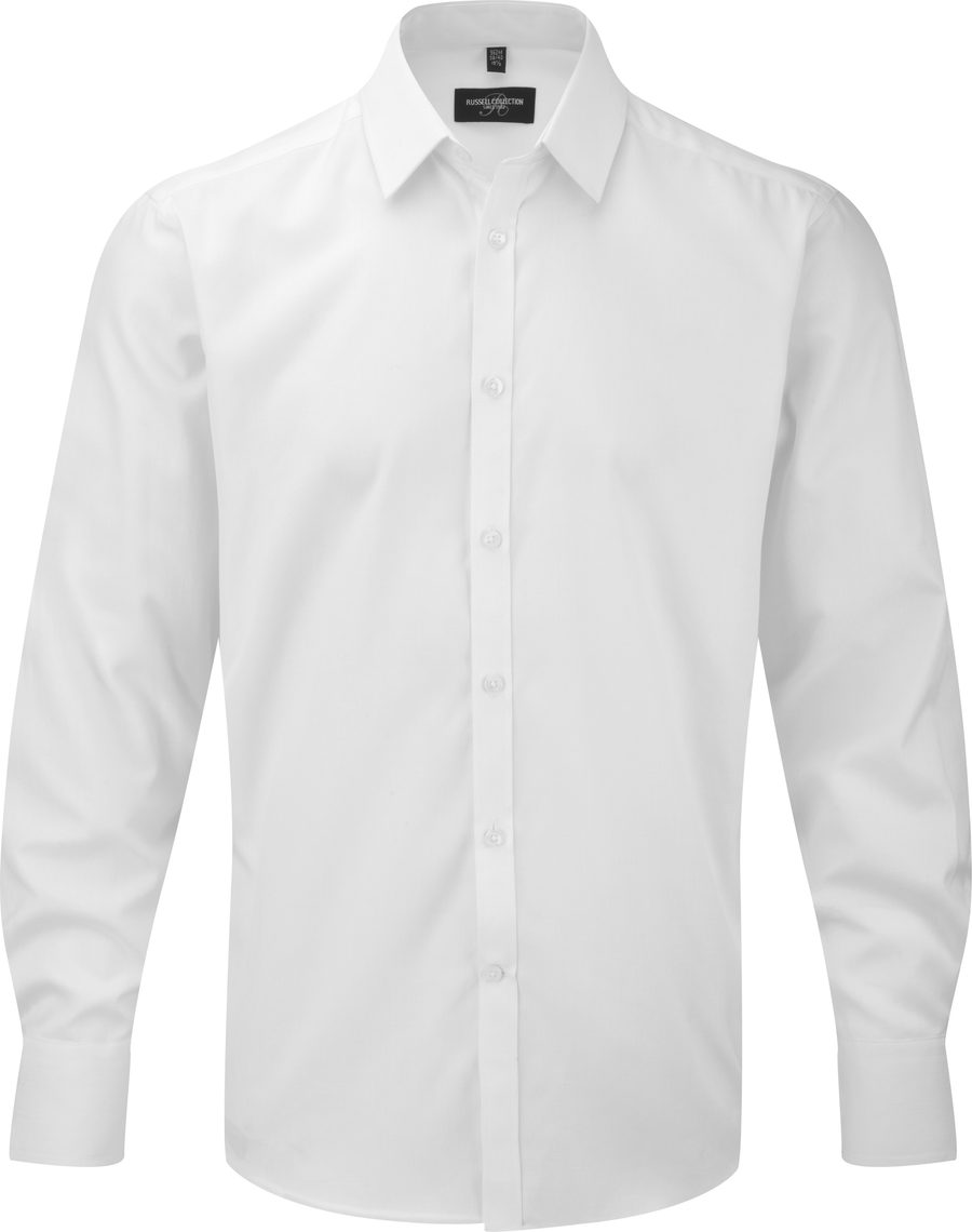 Russell Men's Long Sleeve Herringbone Shirt R-962M-0 bedrucken
