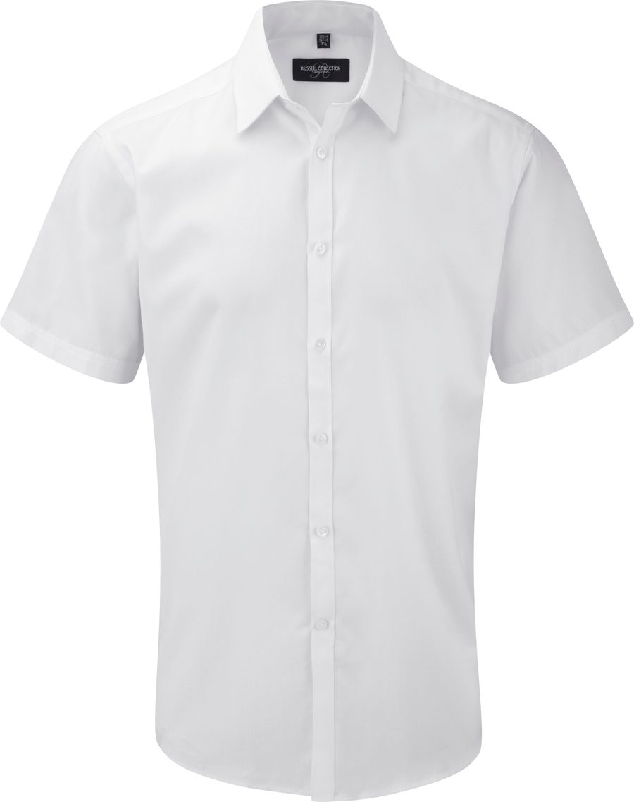 Russell Men's Short Sleeve Herringbone Shirt R-963M-0 bedrucken