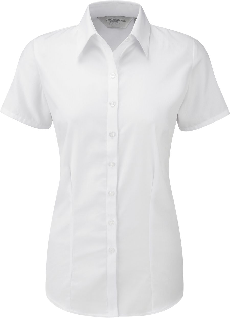 Russell Ladies Short Sleeve Herringbone Shirt R-963F-0 bedrucken
