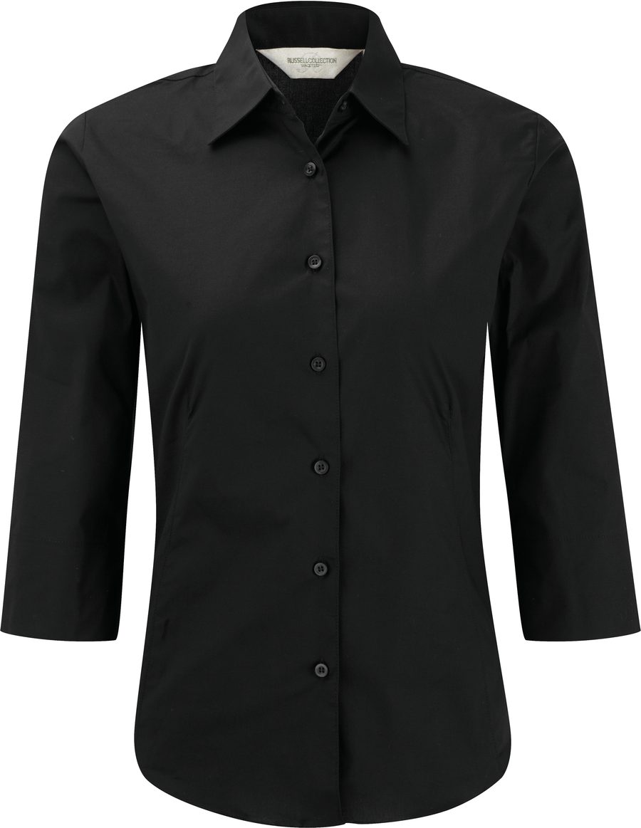Russell Ladies' 3/4 Sleeve Easy Care Fitted Shirt R-946F-0 bedrucken