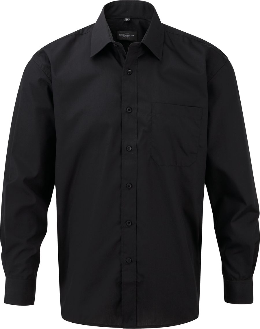 Russell Men's Ls Polycotton Popelinehemd R-934M-0 bedrucken