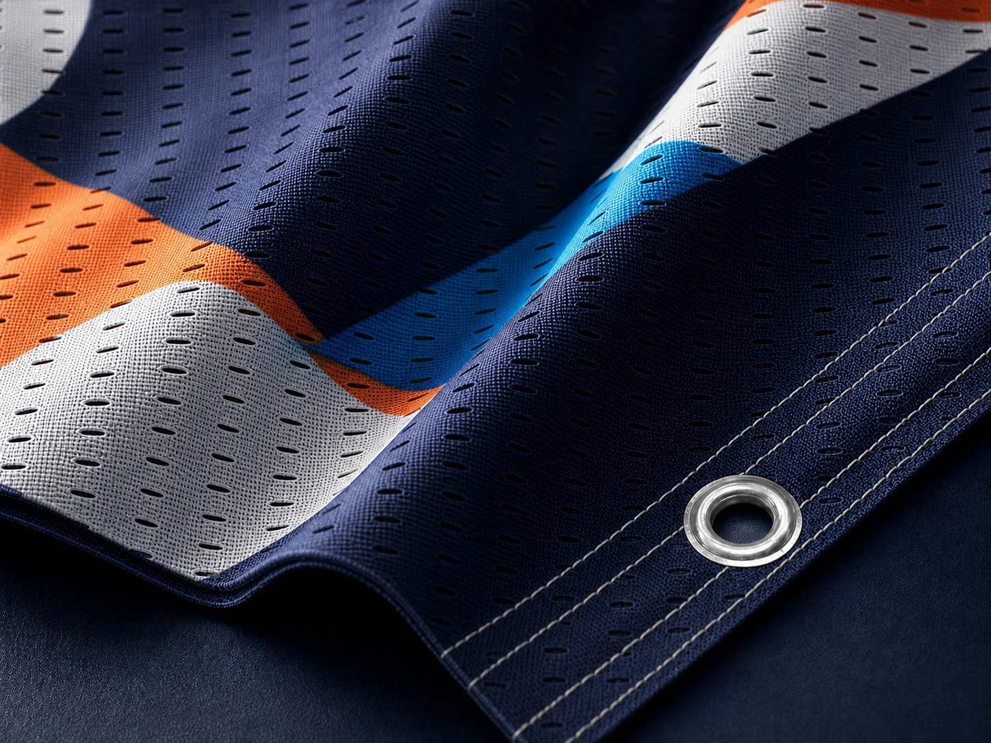 Textile Lochstruktur, Saum und Öse von AEROMESH