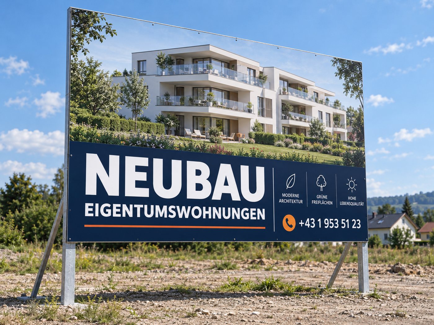 Projekttafel für Bauträger & Neubau in Klagenfurt – AbdeX