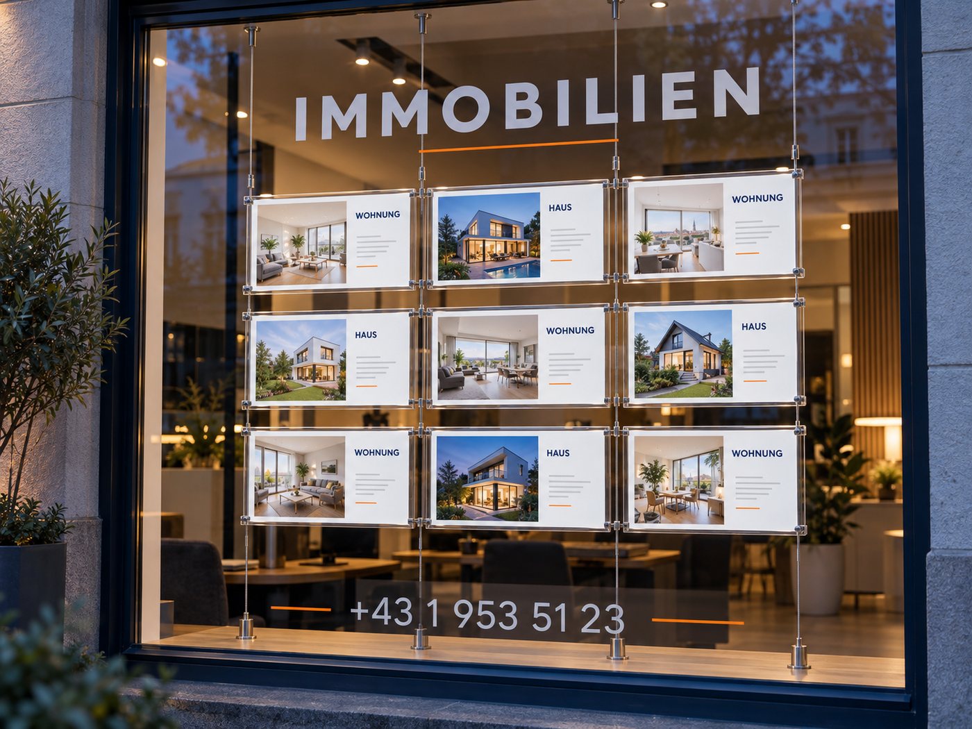 Schaufenster-Exposésystem für Maklerbüros in Oberösterreich – AbdeX