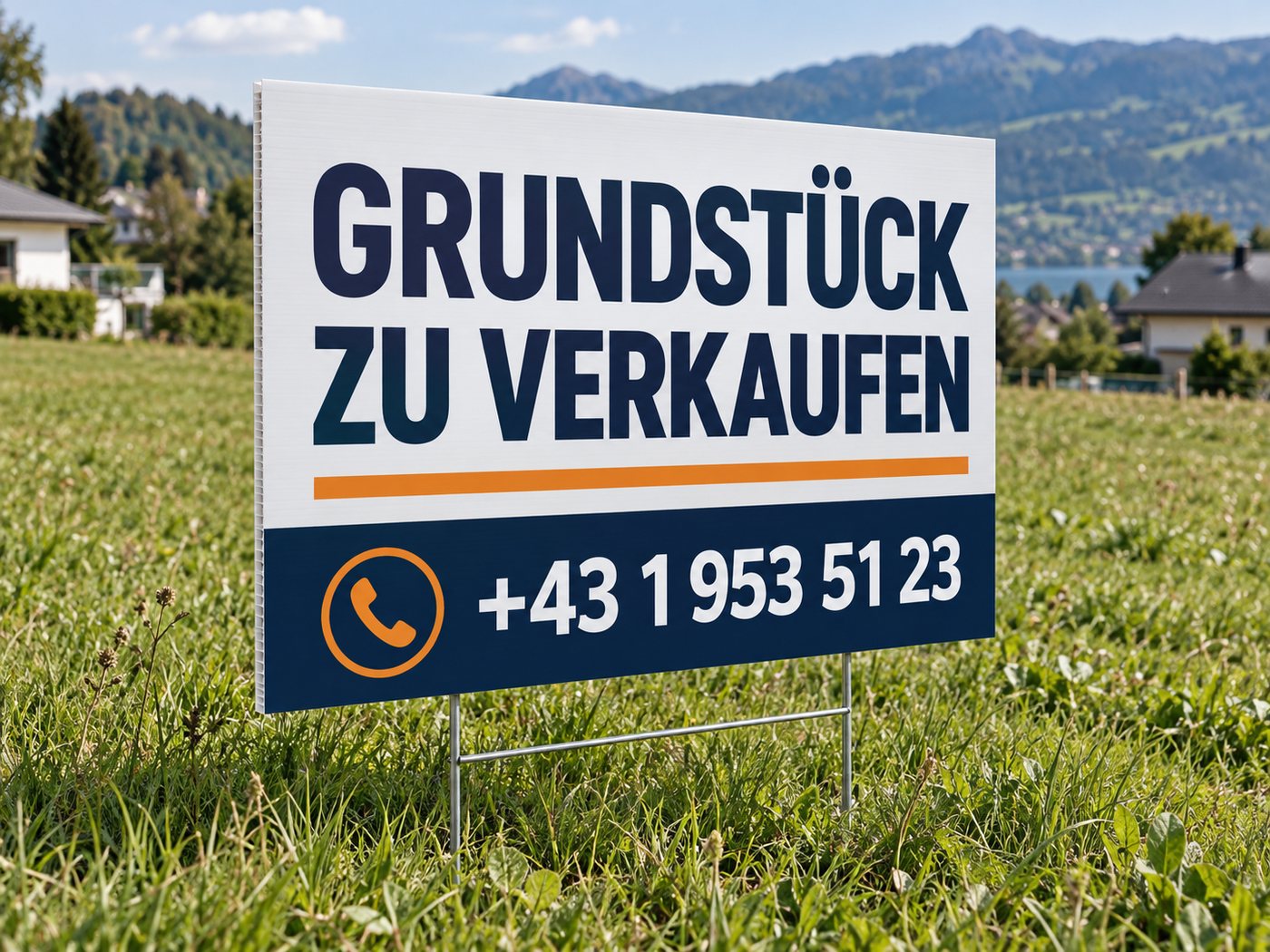 Immobilien-Steckschild für den Vorgarten in Villach – AbdeX